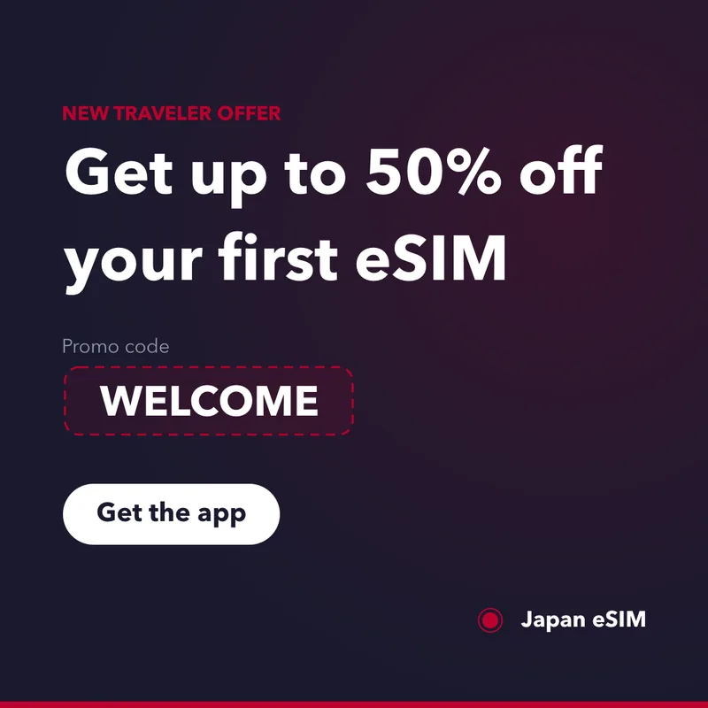 Japan eSIM Promo Code — WELCOME, Up to 50% Off