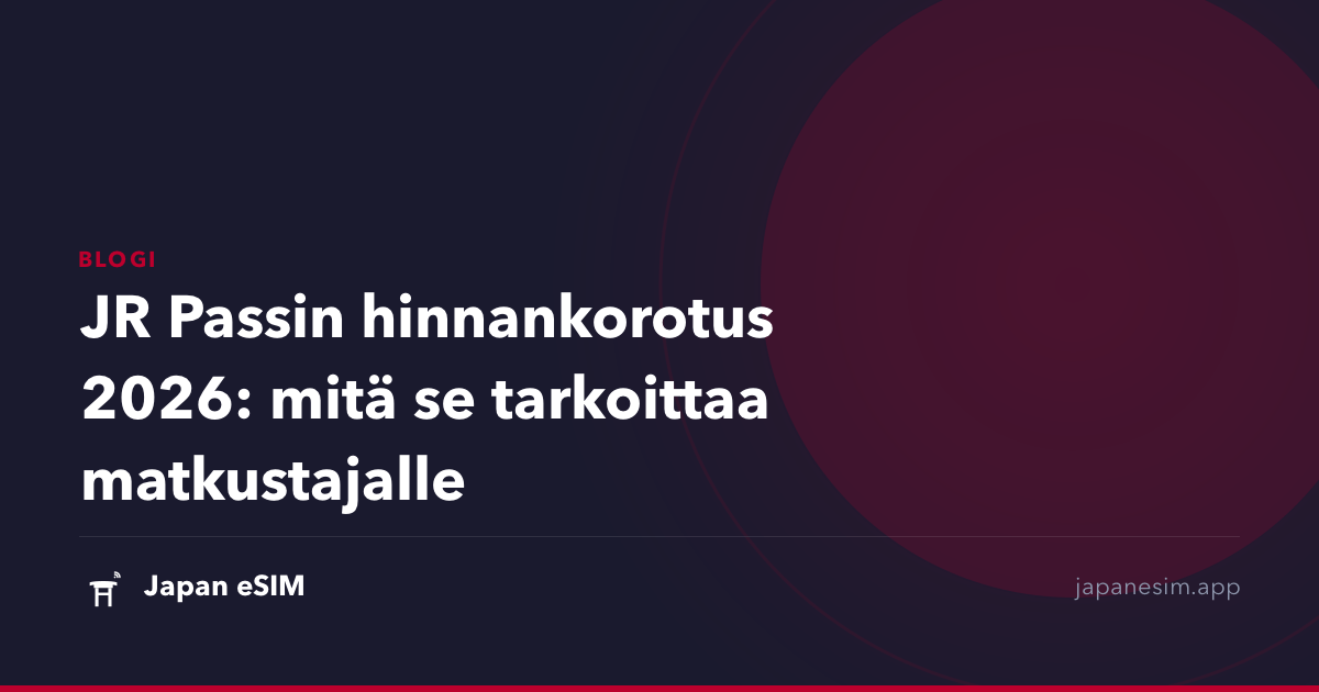 JR Passin hinnankorotus 2026: mitä se tarkoittaa matkustajalle