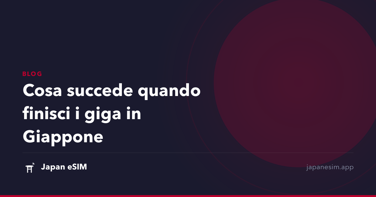 Cosa succede quando finisci i giga in Giappone
