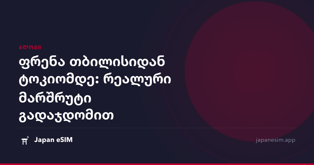 ფრენა თბილისიდან ტოკიომდე: რეალური მარშრუტი გადაჯდომით