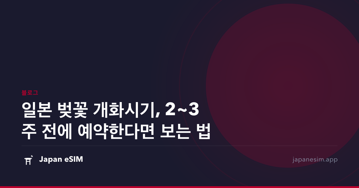 일본 벚꽃 개화시기, 2~3주 전에 예약한다면 보는 법