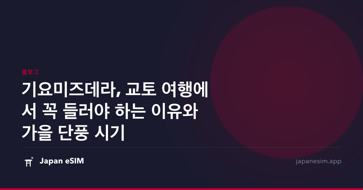 기요미즈데라, 교토 여행에서 꼭 들러야 하는 이유와 가을 단풍 시기