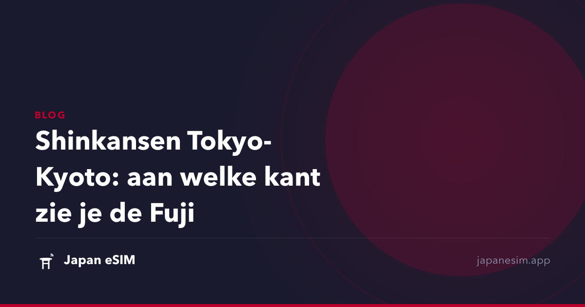 Shinkansen Tokyo-Kyoto: aan welke kant zie je de Fuji
