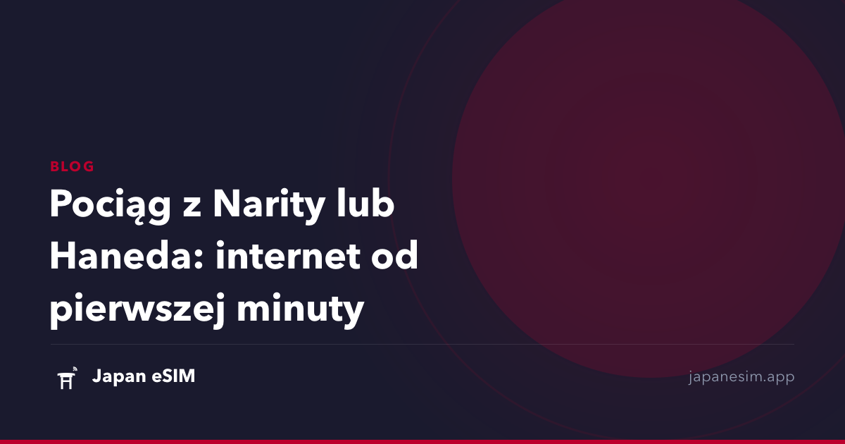 Pociąg z Narity lub Haneda: internet od pierwszej minuty