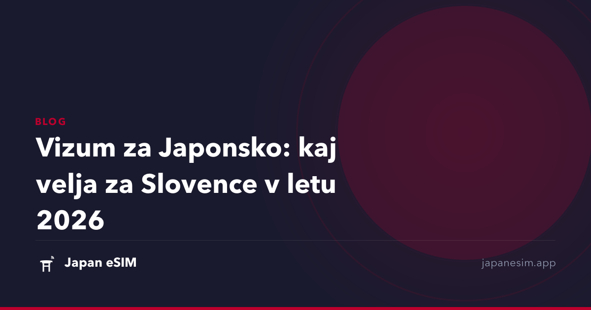 Vizum za Japonsko: kaj velja za Slovence v letu 2026
