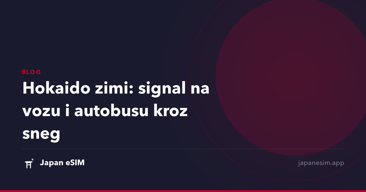 Hokaido zimi: signal na vozu i autobusu kroz sneg