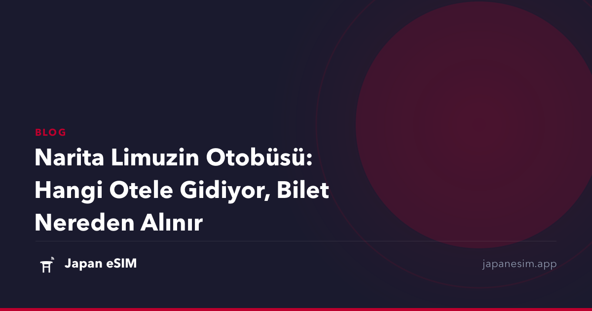 Narita Limuzin Otobüsü: Hangi Otele Gidiyor, Bilet Nereden Alınır